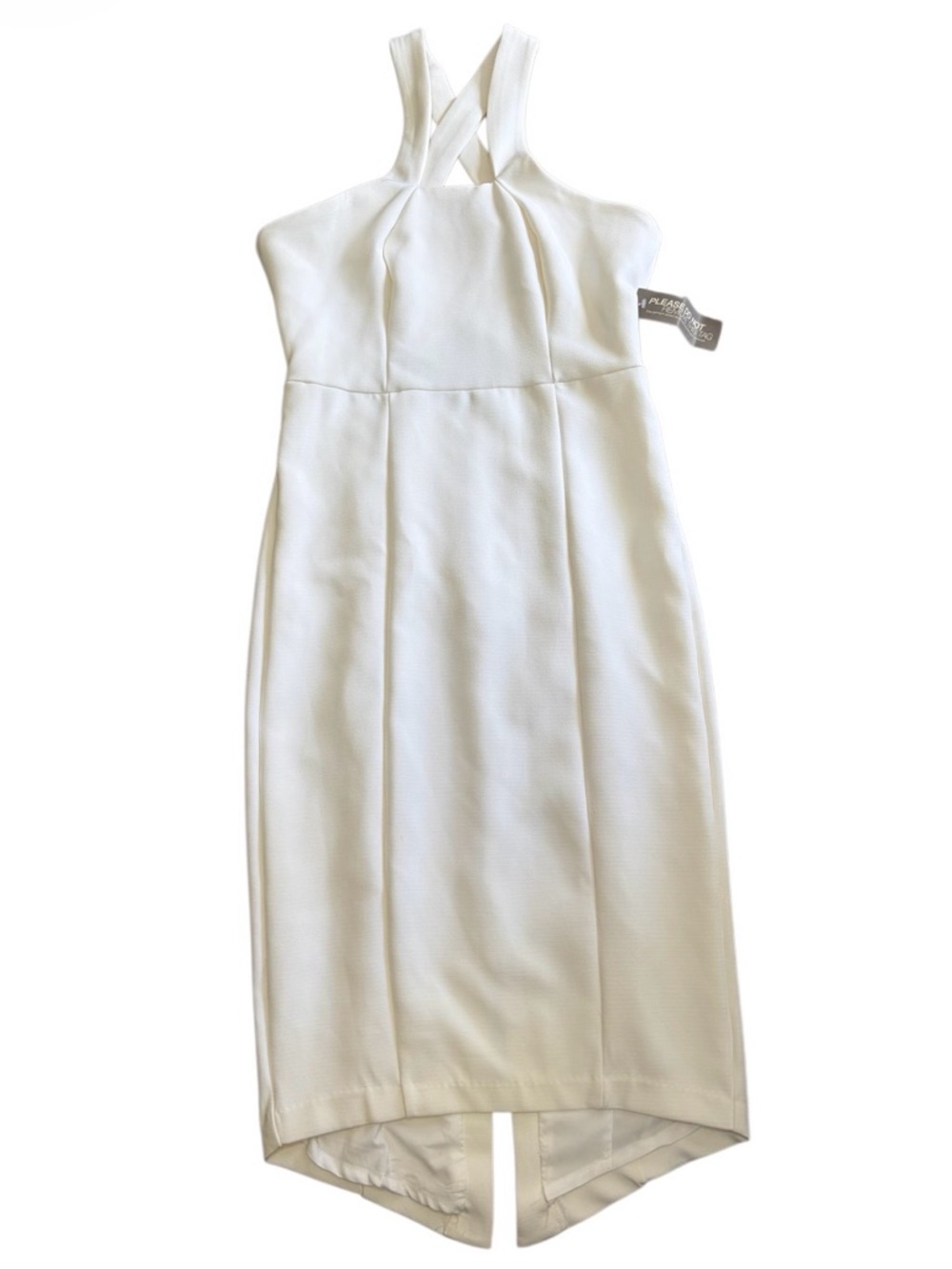 Eva Mendes for New York & Company Ivory Cutout Sheath Dress Size 0 Cocktail Midi